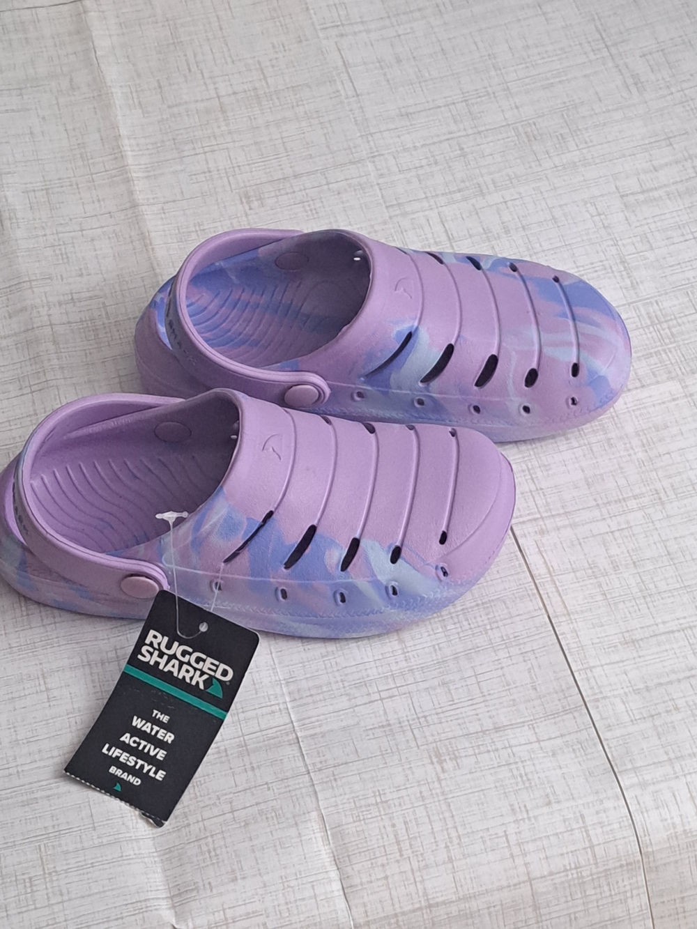 Rugged Shark Kids Purple Water Clog - Comfortable, Washable Water Shoes